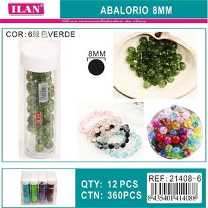 Ilan Abalorio Perline verdi da 8 mm per la creazione di gioielli e forniture artigianali - Product Image 3