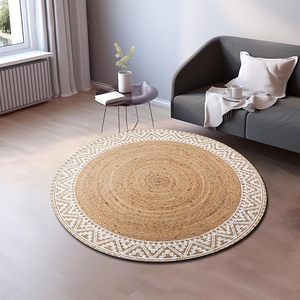 Tapis en jute 4 pieds, couleur unie, à poils longs, résistant aux taches, lavable, adapté aux animaux domestiques, fait main, style traditionnel, idéal pour l'entrée - Vente chaude - Product Image 3