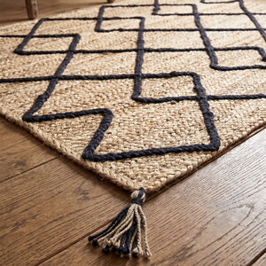 <b>Large</b> Natural Organic Jute <b>Rug</b> Handcrafted Eco-Friendly Braided Bohemian Geometric Pattern Low Pile Medium Thickness NYKO MART - Product Image 4