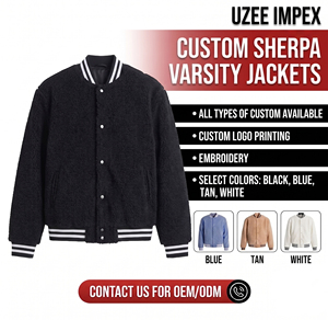 Veste universitaire Sherpa personnalisée en gros, veste bomber en polaire douce pour hommes et femmes, veste Teddy chaude d'hiver, fabricant OEM ODM - Product Image 2