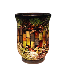 Unique Design Mosaic <b>Glass</b> Hurricane Candle Holder Decorative <b>Glass</b> Candle Stick Holder for Wedding & Festival Decor - Product Image 1