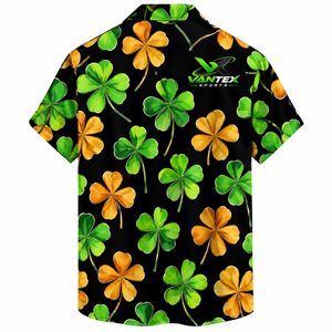 Camisa Casual de Verano para Hombre Vantex Sports, Estampado Floral, Manga Corta, Azul, Transpirable, 100% Poliéster, Estilo Popelina - Product Image 4