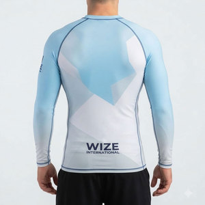 2026 <b>Men's</b> Full Sleeve Breathable Rash Guard <b>Shirts</b> Custom Color Digital Print Spandex/Polyester Fabric Outdoor <b>Compression</b> - Product Image 2