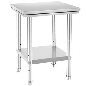 Tavolo da Preparazione Resistente 24 X 24 X 31 Pollici, Capacità di Carico 700 Libbre, 3 Livelli di Altezza Regolabili, in Acciaio per Cucine Commerciali - Product Image 4