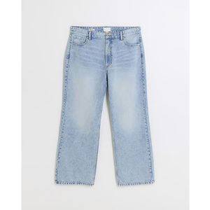 Women’s Vintage Wash Denim <b>Jeans</b> Premium Quality High Waist Straight Leg Fashion <b>Jeans</b> Wholesale OEM ODM Clothing Manufacturer - Product Image 2