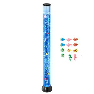 Lampada da Terra Sensoriale a Bolle con Pesci, 1,2 m, 10 Pesci Galleggianti, 16 Effetti Colore, Telecomando - Product Image 1