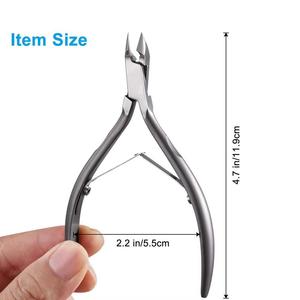 Coupe-cuticules en acier inoxydable de haute qualité, nouveau design, à mâchoires courbées de 10 mm, ouverture large et tranchante pour le soin des ongles, sous blister. - Product Image 4