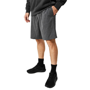 Men's Gray Solid Cotton Bermuda Shorts <b>Elastic</b> Waist Pockets Casual Breathable Knitted Mid Rise Short Pants - Product Image 4