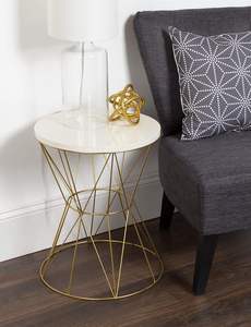 Mesa Auxiliar Tradicional de Metal y Mármol para Hogar, Oficina, Sala de Estar - Mesa de Apoyo Duradera y Ecológica para Café/Snacks - Precio al por Mayor - Product Image 6