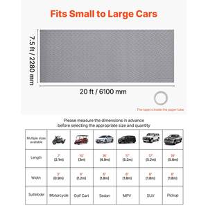 Tapis de sol de garage gris argenté 7,5 x 20 pieds, 2,2 mm d'épaisseur, PVC, plaque diamantée, ruban adhésif double face, facile à nettoyer, antidérapant, protecteur - Product Image 2