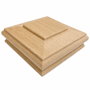 Tapa de poste de escalera de madera maciza con diseño tradicional de parte superior cuadrada, pieza duradera para escaleras - Product Image 1