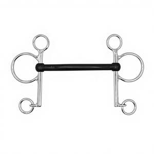 Mors de cheval en acier inoxydable avec embout en caoutchouc et chaîne de bridage - Product Image 5