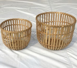 Panier de rangement en bambou tissé vintage écologique, multifonctionnel, rond, multi-usages, panier pour plantes - Product Image 1
