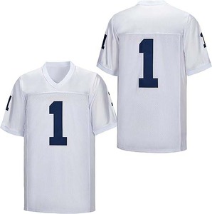 Camiseta de Fútbol Americano Blanca para Hombre, Cuello en V, Manga Corta, Malla Transpirable, Número 1 del Equipo Impreso, Corte Regular, Todas las Temporadas - Product Image 6