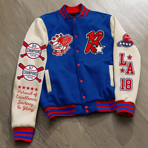 Best Supplier Newest Design Make Your Own Fully Customized Made Letter Graphic Winter Wear Men College Baseball Jackets - Product Image 1