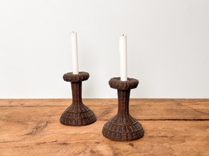 Handmade Wicker Candle Stand Set Perfect for Living Room <b>Console</b> <b>Table</b> and Shelf Decor Styling Mantel and Fireplace Decoration - Product Image 1