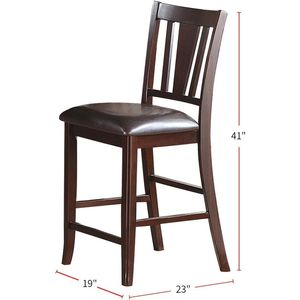 Set di 2 Sedie da Pranzo Contemporanee Altezza Bancone, Design Unico con Finitura Marrone e Cuscino per Cucina e Sala da Pranzo - Product Image 3