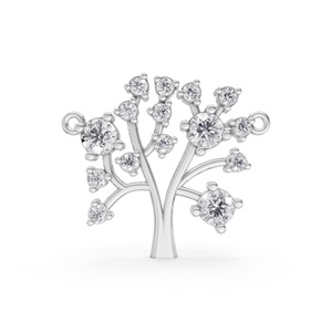 Pendentif Charme Arbre de Vie Aarinya en Or 9K avec Diamants de Laboratoire Certifiés IGI, Luxe Multi-Pierres, Arbre Généalogique, pour Femme - Product Image 2