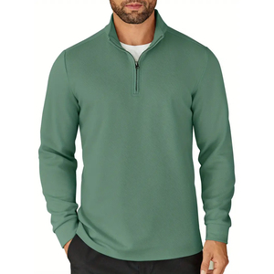 Polo pour homme, nouveau sweat-shirt à manches longues, vêtement d'extérieur décontracté et professionnel, coupe ample, fermeture à quart de zip - Product Image 1