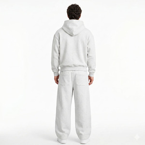 Custom Men's Hoodies Jogger Sets Heavyweight Fleece Sportswear Blank Pullover Sweatshirts Warm <b>Tracksuit</b> Wholesale Manufacturer - Product Image 2