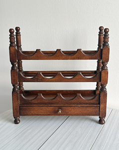 Support à vin vintage en bois, 3 niveaux, autoportant, avec tiroir de présentation, lavage à la main uniquement, support en bois - Product Image 1