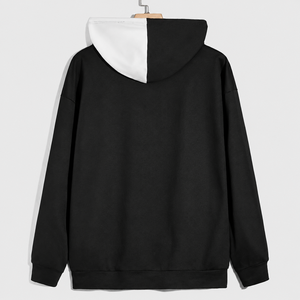 เสื้อฮู้ดผู้ชายสีดำ ทรงปกติ สีพื้น ผ้าถักขนแกะโพลีเอสเตอร์ ซิป ใส่สบายสำหรับฤดูหนาว - Product Image 1