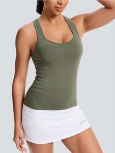Camiseta sin mangas corta para mujer, mezcla de algodón elástico, chaleco informal de verano para uso diario y estilo de vida activo - Product Image 4