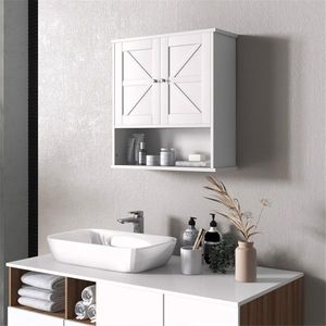 White Bathroom Cabinet/Shelves Wall-mounted Storage Solution - Product Image 1