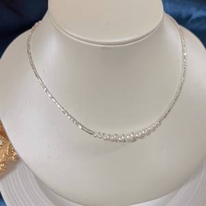 Nouveau collier de perles dégradées explosif de 3 à 8 mm, corps entier en argent pur, motif de sourire brisé, collier de perles dégradées unique, presque perle - Product Image 2