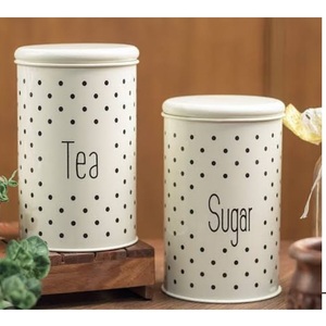 Boîte de rangement en acier inoxydable de qualité supérieure avec finition émaillée, design moderne, pour le thé - Product Image 3