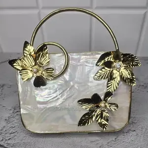 Ladies fashion Evening mother of pearl box clutch bag Handmade Funky Acrylic bag at cheap price by LUXURY CRAFTS