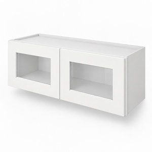 Wholesale 33 x 12 Inch Glass <b>Door</b> Wall <b>Cabinet</b> White Shaker RTA OEM Vietnam Manufacturer - Product Image 2