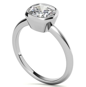 Bague en Moissanite taille coussin, plaquée or blanc, pour fiançailles, mariage, solitaire, luxueuse, étincelante, cadeau d'anniversaire - Product Image 2
