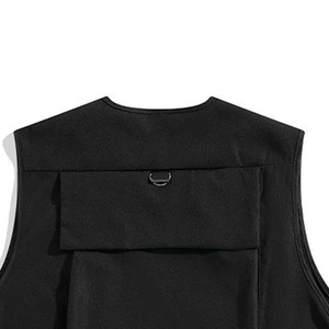 Chaleco Cargo de Verano para Hombre, Estilo Ropa de Trabajo, con Múltiples Bolsillos, Cierre de Cremallera, Fabricado en Lona - Product Image 5