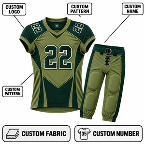 Conjunto de Uniforme de Fútbol Americano para Hombre, Sublimado, Cuello en V, Manga Corta, Poliéster Transpirable, Ajustado, para Todas las Temporadas - Product Image 3