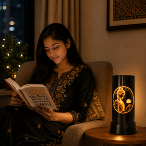 Buddha LED <b>Table</b> <b>Lamp</b> Warm Glow Spiritual Meditation Night Light Lotus Art Bedside Decor Buddhist Bedroom Home Office Yoga Gift - Product Image 3