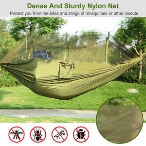 2 persone portatile Nylon amaca zanzariera 600 libbre capacità di carico oscillazione letto appeso gancio porta borsa per escursioni all'aperto - Product Image 2