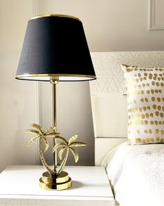 Palm <b>Tree</b> Design Farmhouse Table Lamp with Fabric Shade | Middle Size Hotel Use Luxury Home Decor <b>Lighting</b> - Product Image 2