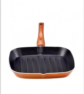 Square <b>Grill</b> Pan With <b>Ceramic</b> Non Stick Coating Aluminum Alloy Body Plastic Handle For Kitchenware And Induction Use - Product Image 1