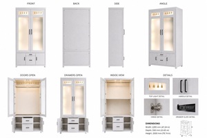 Buy Modern White <b>Temple</b> With Doors for <b>Home</b> Wooden <b>Temple</b> With Om Design Modern Design Mandir With Storage At Wholesale Prices - Product Image 5