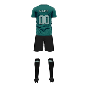 ชุดเสื้อฟุตบอลลายเรขาคณิตสีม่วงสำหรับผู้ชาย พร้อมกางเกงขาสั้นสีดำ ระบายเหงื่อได้ดี ทรงสปอร์ต เหมาะกับทุกฤดูกาล ชุดยูนิฟอร์มปรับแต่งได้ - Product Image 3