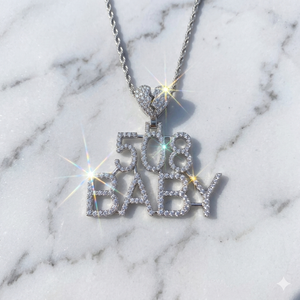 Colgantes de Plata de Ley 925 con Diseño de Corazón Roto, Letras, Números y Diamantes Cultivados en Laboratorio, Estilo Hip Hop, Unisex, Personalizables, Regalo de Moda - Product Image 4