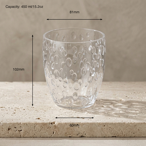[Holar] Verre à jus en plastique réutilisable, incassable, texturé bulles, effet goutte de rosée, fabriqué à Taïwan, pour la restauration, l'hôtellerie et les mariages - Product Image 3