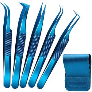 ชุดแหนบต่อขนตา Morje Surgical Precision สแตนเลสสตีล ด้ามสีน้ำเงิน ปลายเรียบ 10 มม. 6 ชิ้น สำหรับอุปกรณ์ต่อขนตา - Product Image 6