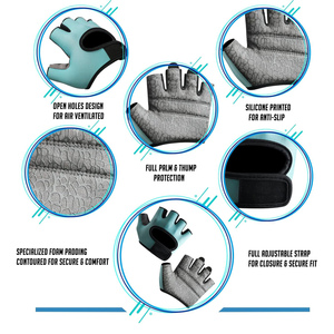 Gants courts de sport pour hommes, pour musculation, gymnastique, fitness, protection des paumes et grip, faciles à porter, coussinets de préhension pour la musculation - Product Image 2
