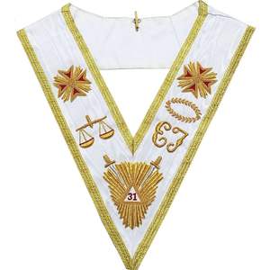 Collier de Maître Maçon de la Régalea Maçonnique NESTA SPORTS, Rite Écossais ASSR, Collier Brodé, Personnalisé OEM & ODM - Product Image 4