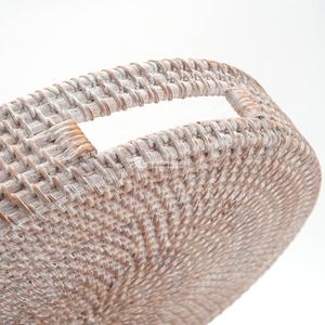Popular Woven Rattan Serving <b>Tray</b> <b>Round</b> Shape Decorative Style, Decorative <b>Round</b> Rattan <b>Tray</b> for Living Room Coffee Table - Product Image 6