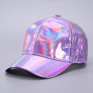 Casquette de baseball Snapback unique en cuir PU laser réfléchissant 100 % polyester pour étudiants, hip-hop, danse, fêtes et sports - Product Image 5