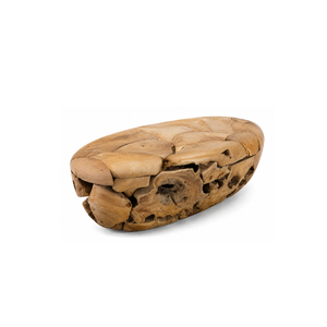 ARTERRA Premium Teak <b>Root</b> Mosaic <b>Coffee</b> <b>Table</b> Smooth Oval Top Hollow Base Luxury Resort Lounge Wood Furniture - Product Image 1
