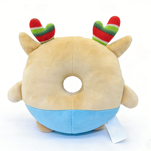 Oso de peluche relleno de chocolate personalizado, peluche de elfo con gorro navideño a rayas, peluche de donut verde - Product Image 5